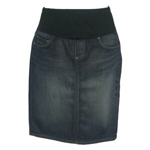 Paige Premium Denim Skirt Larchmont Dark Jean Pencil Maternity As Seen On Sz 26
